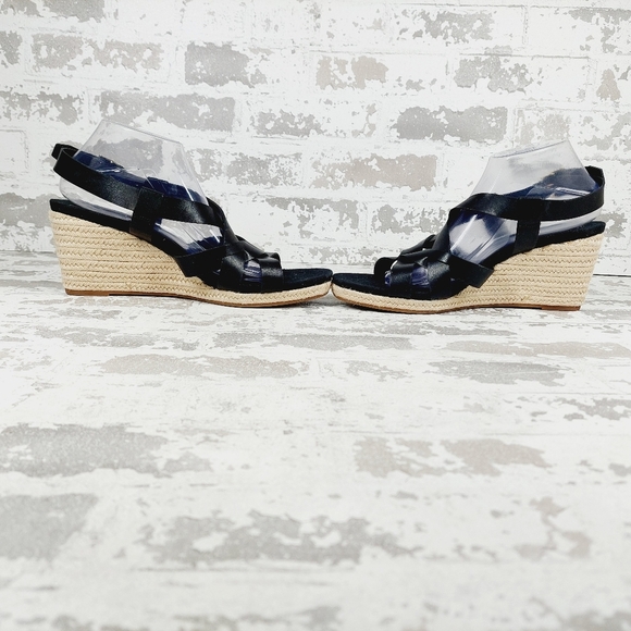 NEW Cole Haan Crystal Pink Leather Buckle Sling Back Summer Wedge Sandals T332 - Picture 7 of 12